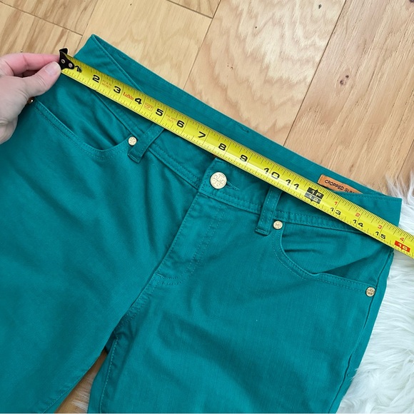 Tory Burch Teal Cropped Slim Bootcut Jeans Size 28 - Picture 4 of 9